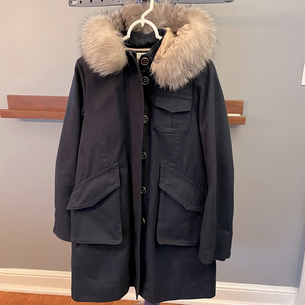 Marc jacobs resort 2010 coat fox fur hood